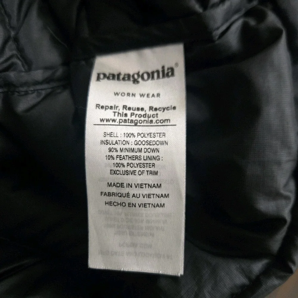 Patagonia Womens Down Sweater Vest Medium‎ Black Lightweight Packable Puffer - Picture 6 of 9